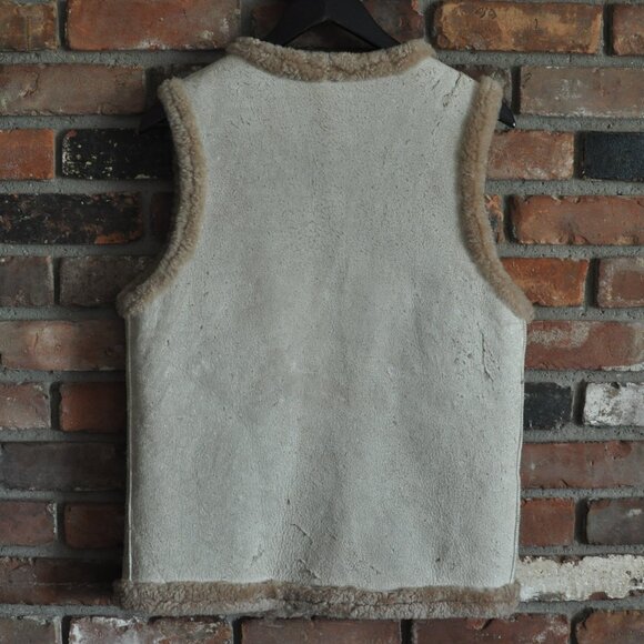 Vintage Handmade Shearling Sheepskin Leather Wool Western Vest Australia M - Picture 4 of 7